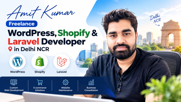 Amit Kumar, freelance WordPress, Shopify and Laravel developer in Delhi NCR
